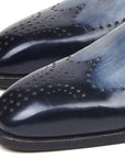 Paul Parkman Wingtip Single Monkstraps Navy (ID
