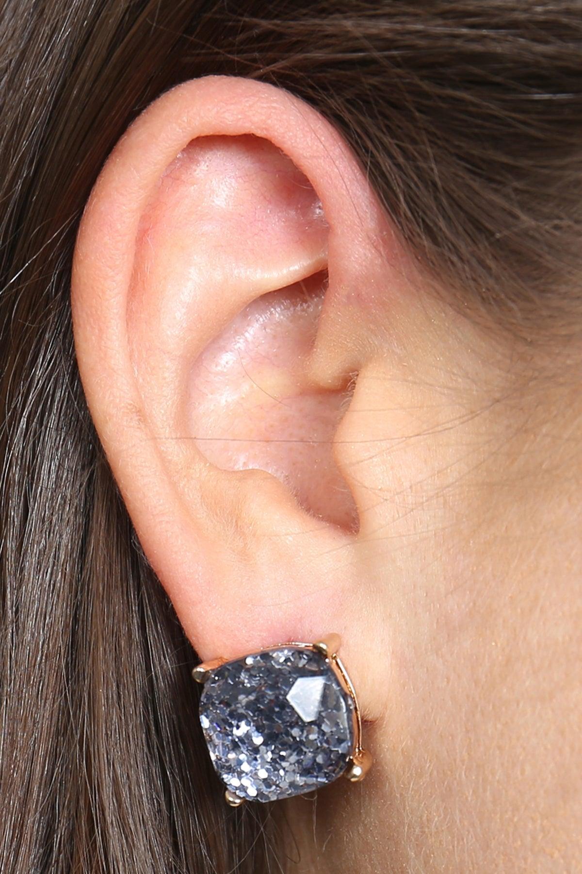 Ae0333-Glitter Epoxy Stud Earrings - Toi ‘n’ Moi Ltd