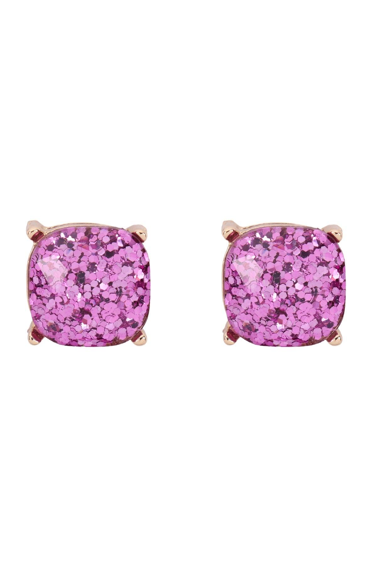 Ae0333-Glitter Epoxy Stud Earrings - Toi ‘n’ Moi Ltd