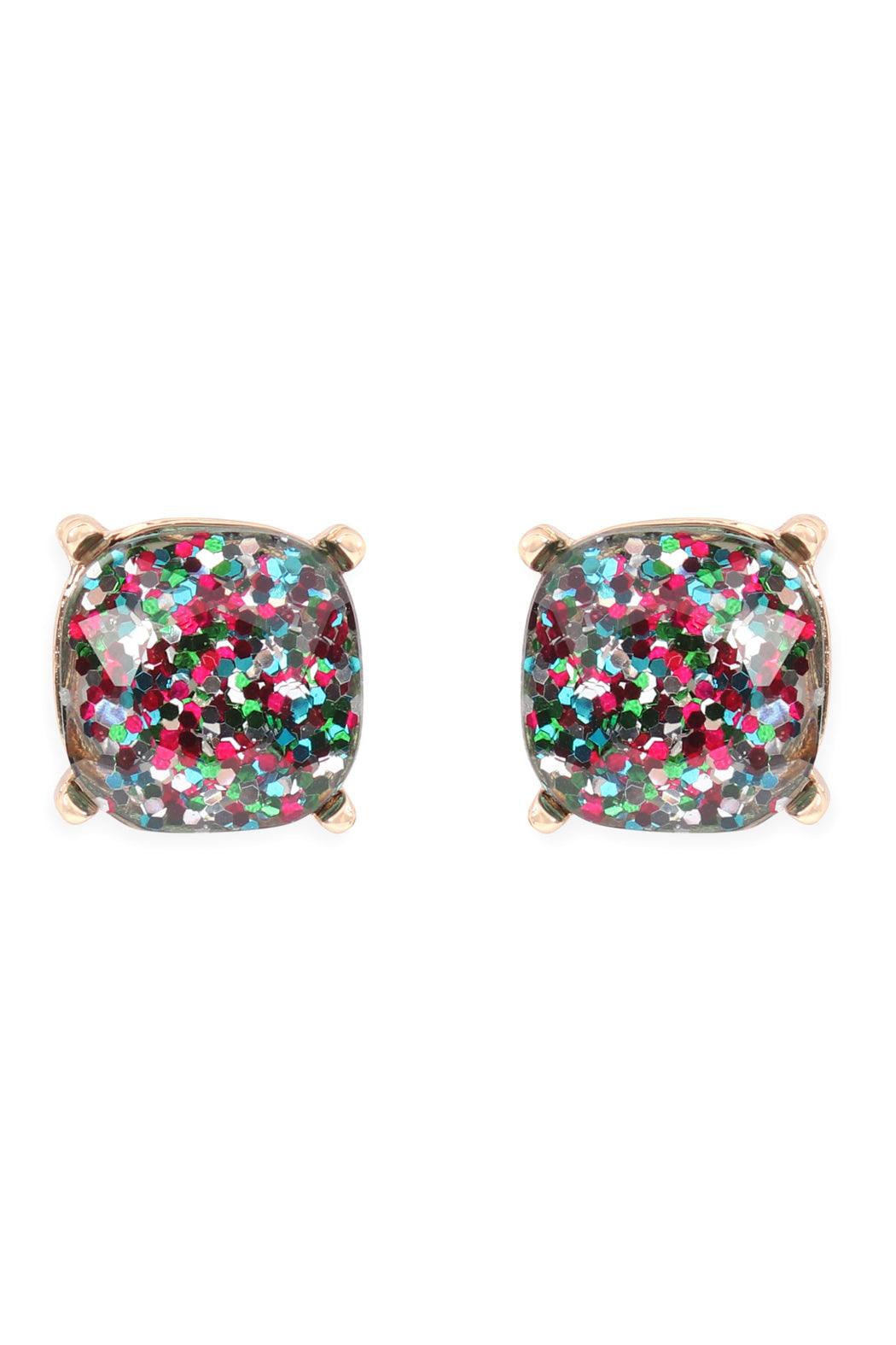 Ae0333-Glitter Epoxy Stud Earrings - Toi ‘n’ Moi Ltd
