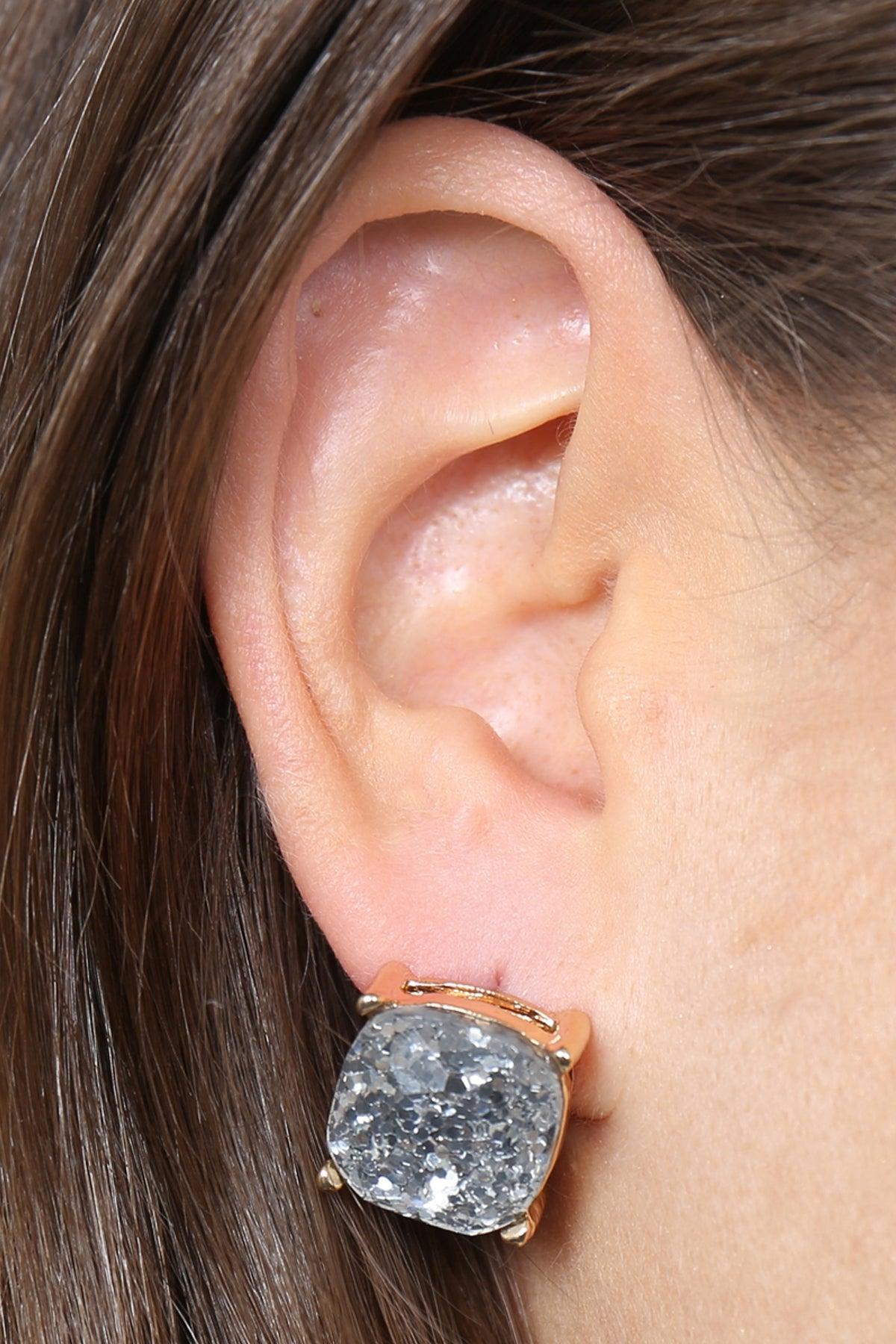 Ae0333-Glitter Epoxy Stud Earrings - Toi ‘n’ Moi Ltd