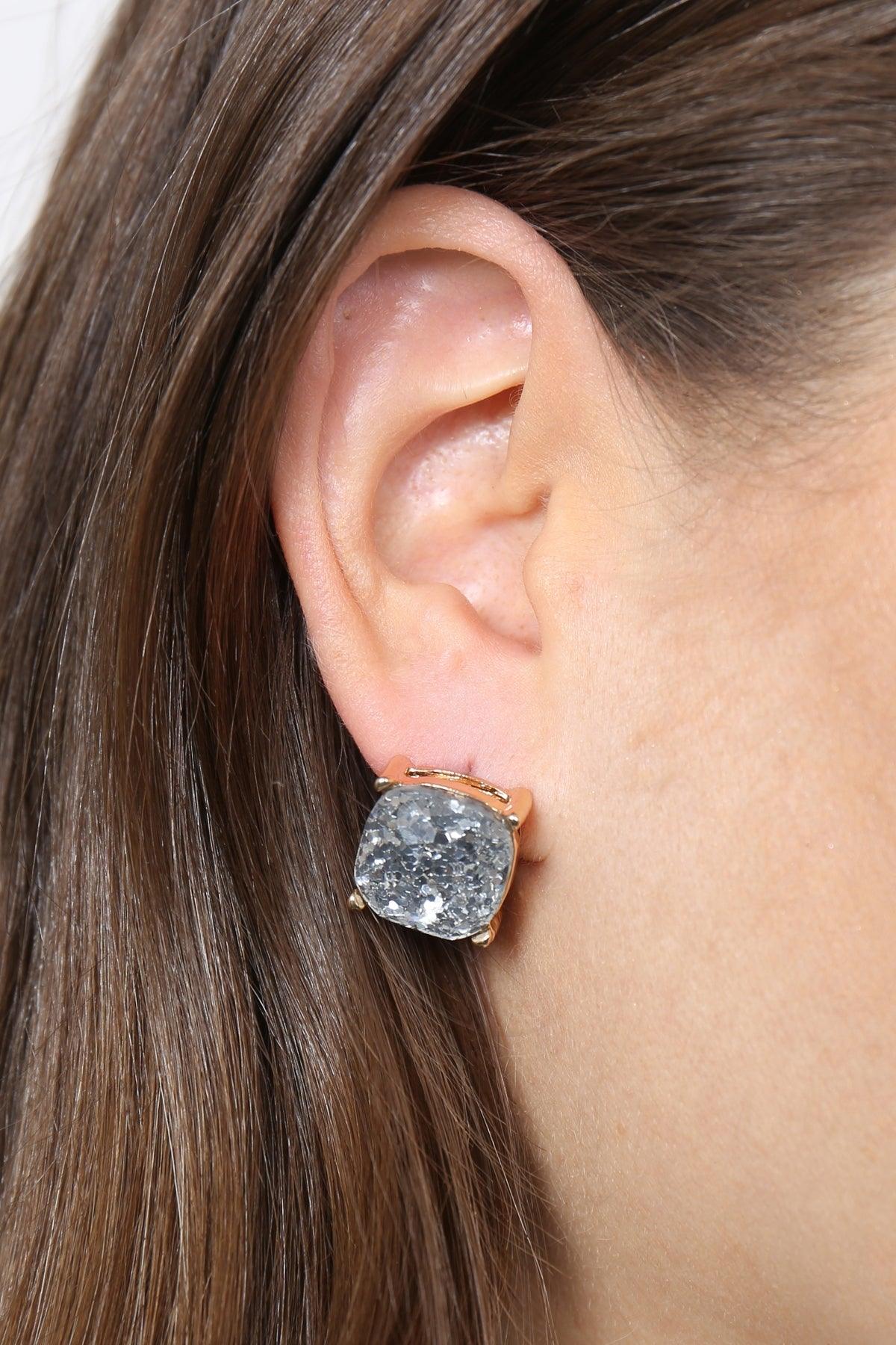 Ae0333-Glitter Epoxy Stud Earrings - Toi ‘n’ Moi Ltd