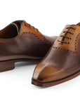 Paul Parkman Men's Antique Brown Oxfords (ID