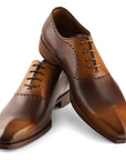 Paul Parkman Men's Antique Brown Oxfords (ID