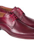 Paul Parkman Burgundy Hand Painted Derby Shoes (ID
