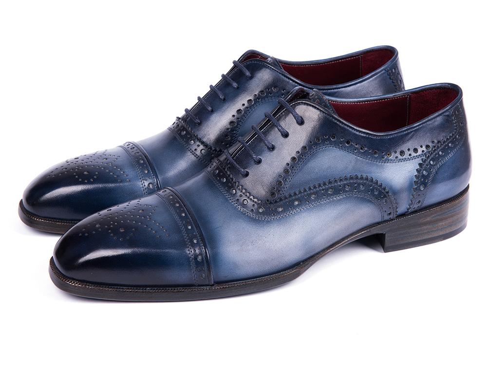Paul Parkman Men's Cap Toe Oxfords Blue & Navy (ID