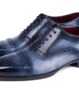 Paul Parkman Men's Cap Toe Oxfords Blue & Navy (ID