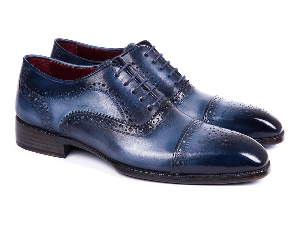 Paul Parkman Men's Cap Toe Oxfords Blue & Navy (ID