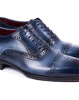 Paul Parkman Men's Cap Toe Oxfords Blue & Navy (ID