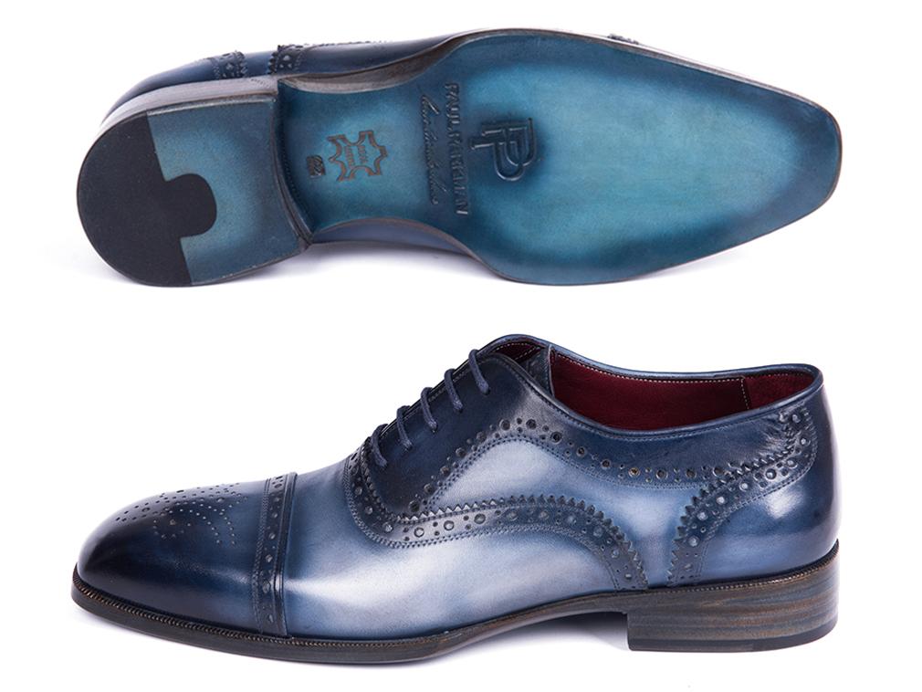 Paul Parkman Men's Cap Toe Oxfords Blue & Navy (ID