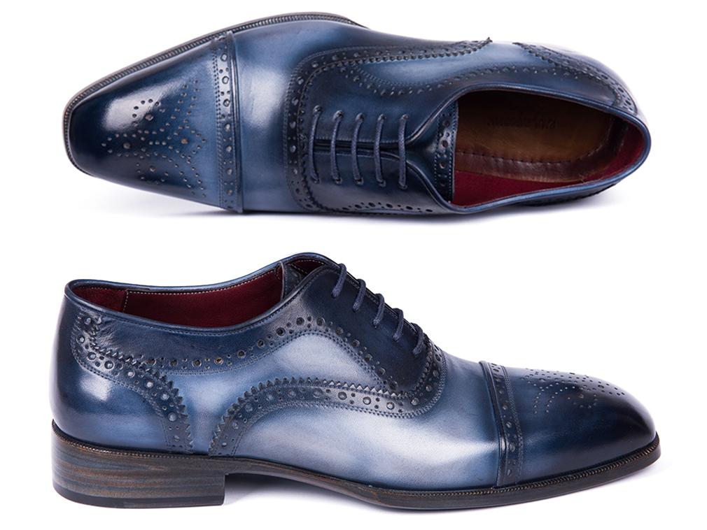 Paul Parkman Men's Cap Toe Oxfords Blue & Navy (ID