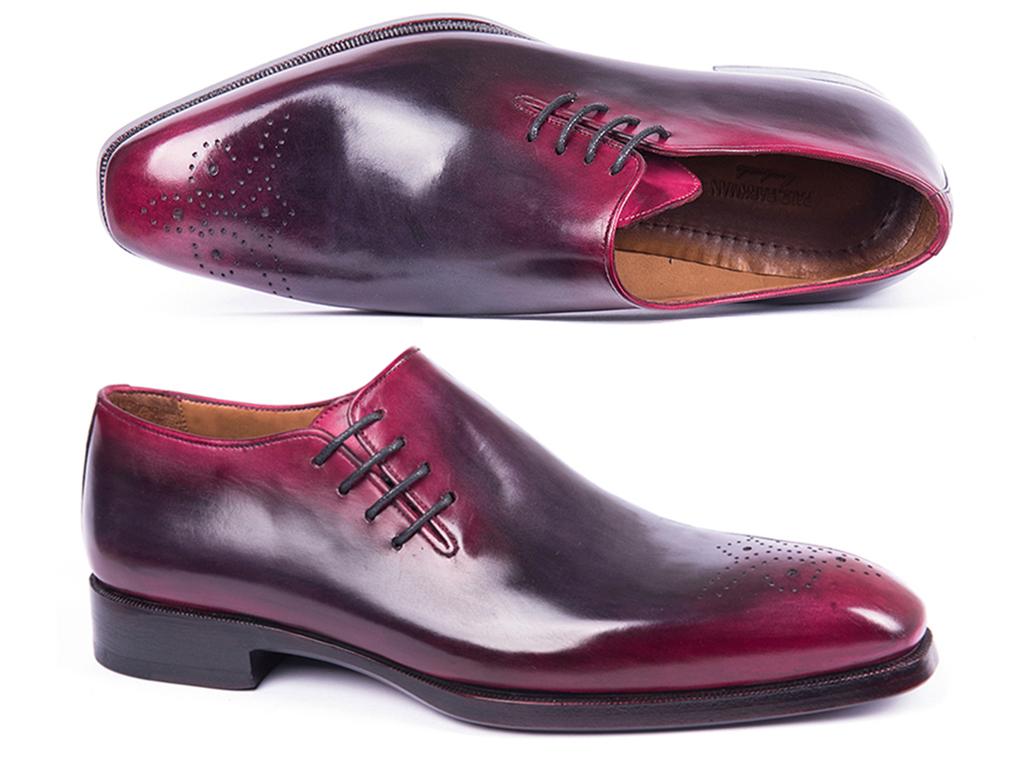 Paul Parkman Men's Side Lace Oxfords Purple & Gray (ID