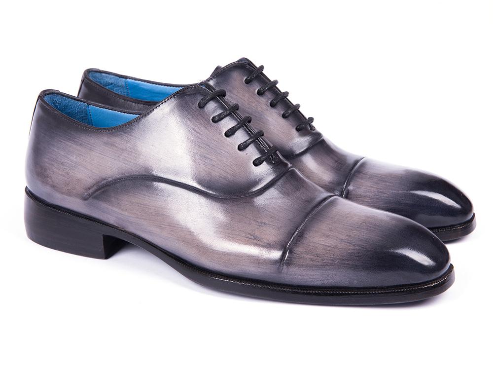 Paul Parkman Men's Cap Toe Oxfords Gray Burnished (ID