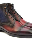 Paul Parkman Men's Multicolor Hand-Painted Cap Toe Boots (ID