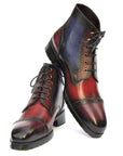 Paul Parkman Men's Multicolor Hand-Painted Cap Toe Boots (ID