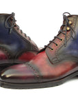 Paul Parkman Men's Multicolor Hand-Painted Cap Toe Boots (ID
