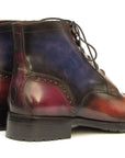 Paul Parkman Men's Multicolor Hand-Painted Cap Toe Boots (ID