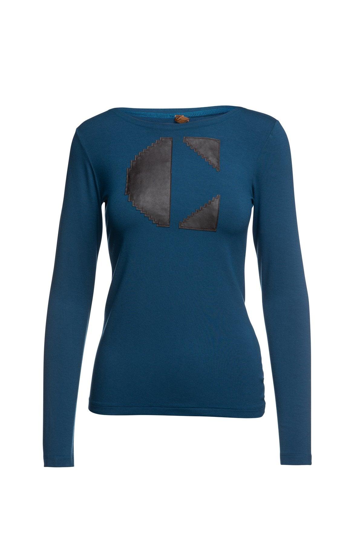 C' Logo Long Sleeve Top Petrol - Toi ‘n’ Moi Ltd