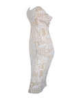 Strapless Beige Cocktail Dress
