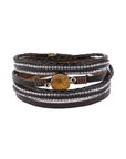 Rhinestone Encrusted Druzy Wrap Bracelet