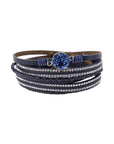 Rhinestone Encrusted Druzy Wrap Bracelet