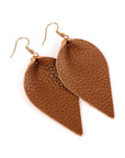 Teardrop Shape Pinched Leather Earrings