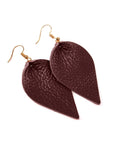 Teardrop Shape Pinched Leather Earrings