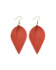 Teardrop Shape Pinched Leather Earrings