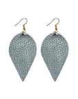 Teardrop Shape Pinched Leather Earrings