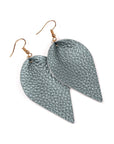 Teardrop Shape Pinched Leather Earrings