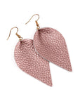 Teardrop Shape Pinched Leather Earrings