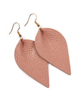 Teardrop Shape Pinched Leather Earrings