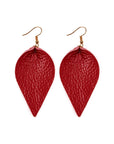 Teardrop Shape Pinched Leather Earrings