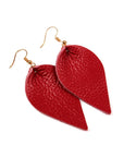 Teardrop Shape Pinched Leather Earrings