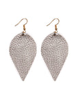 Teardrop Shape Pinched Leather Earrings