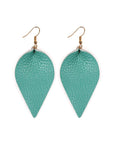 Teardrop Shape Pinched Leather Earrings
