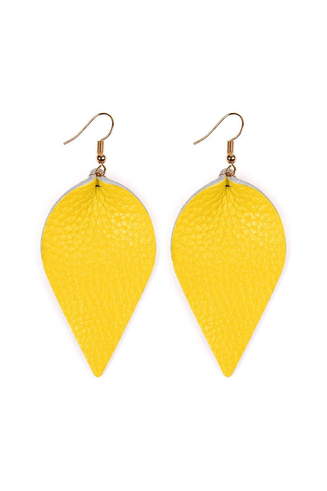 Teardrop Shape Pinched Leather Earrings