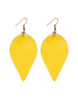 Teardrop Shape Pinched Leather Earrings