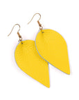 Teardrop Shape Pinched Leather Earrings
