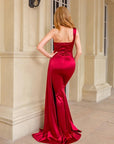 Heather One Shoulder Satin Evening Gown