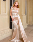 Heather One Shoulder Satin Evening Gown