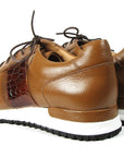 Paul Parkman Men's Cognac Floater Leather Sneakers (ID