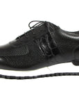 Paul Parkman Men's Black Floater Leather Sneakers (ID