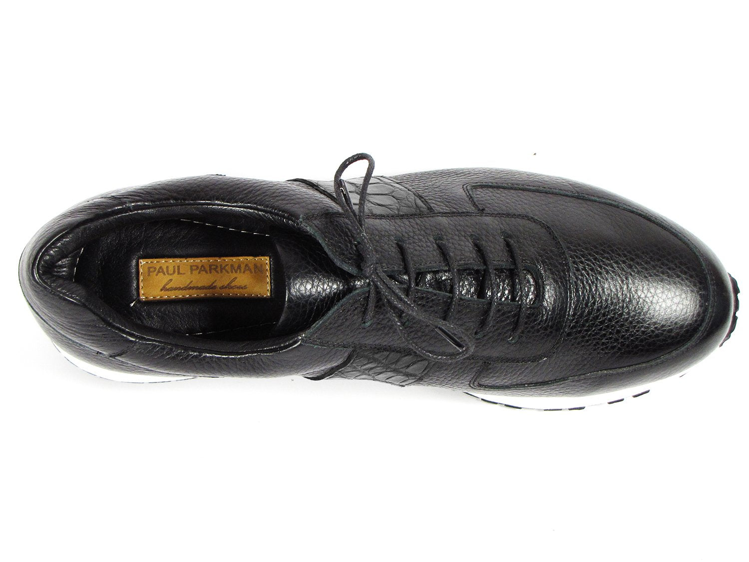 Paul Parkman Men's Black Floater Leather Sneakers (ID