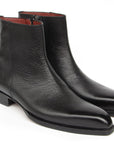 Paul Parkman Men's Black Floater Leather Side Zipper Boots (ID