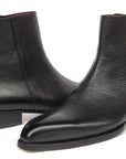 Paul Parkman Men's Black Floater Leather Side Zipper Boots (ID