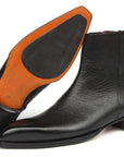 Paul Parkman Men's Black Floater Leather Side Zipper Boots (ID