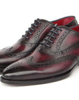 Paul Parkman Bordeaux Burnished Goodyear Welted Wingtip Oxford Shoes (ID