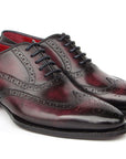 Paul Parkman Bordeaux Burnished Goodyear Welted Wingtip Oxford Shoes (ID