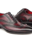 Paul Parkman Bordeaux Burnished Goodyear Welted Wingtip Oxford Shoes (ID